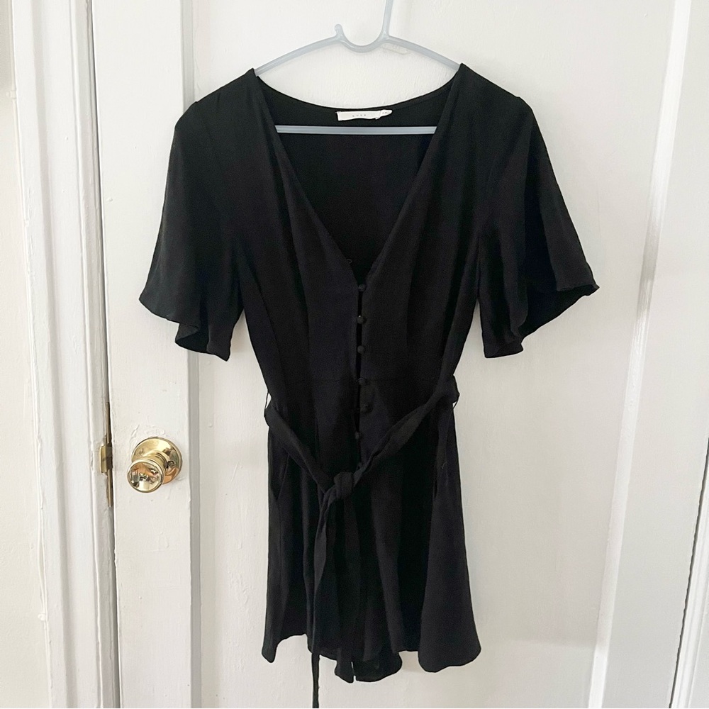 ✨Free w/ Bundle - Lush Black Tie Romper FLAWED